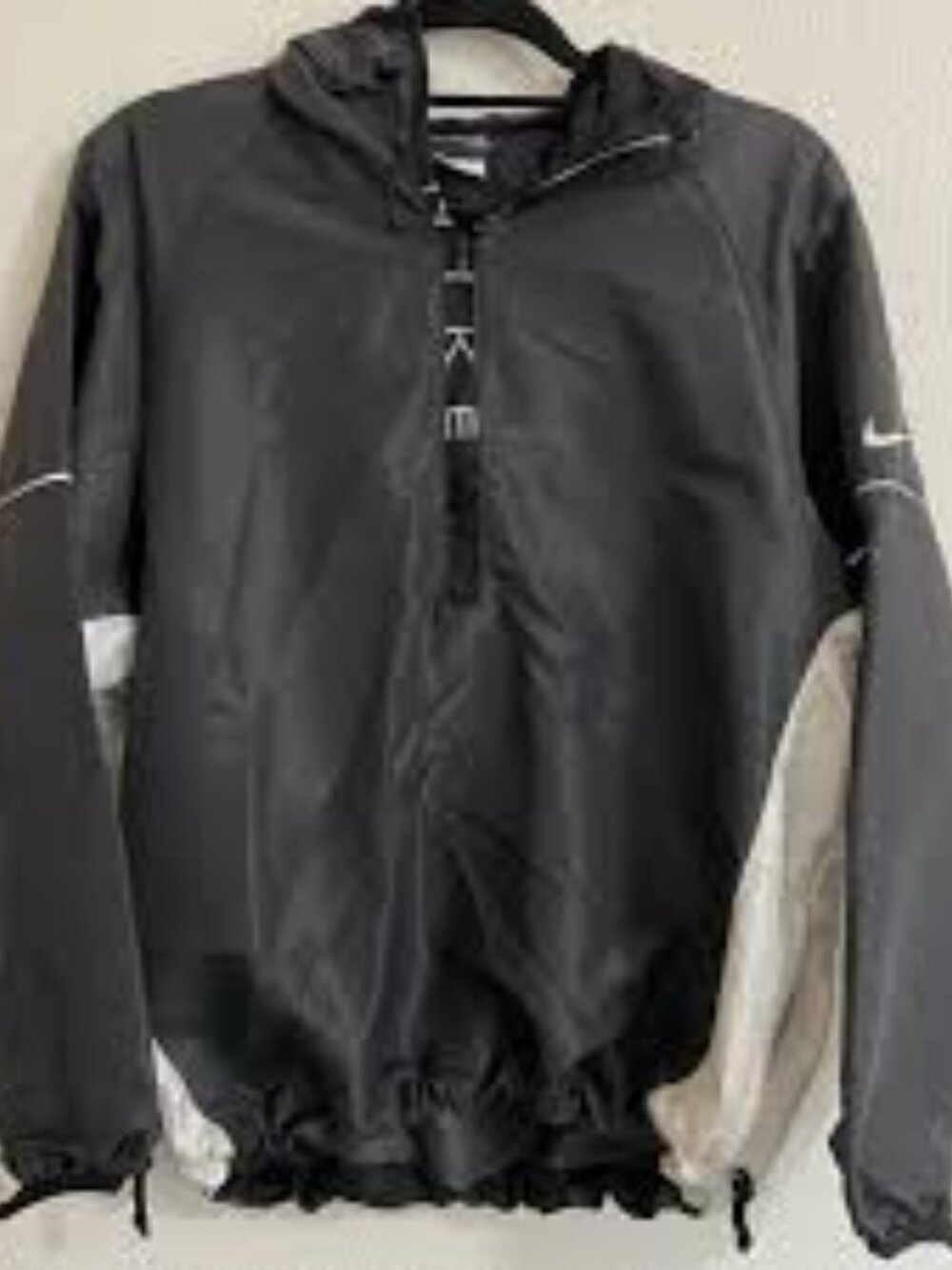 Vintage 90s Nike Puffy Half Zip Wind Breaker Jacket Spell Out Logo Street Wear